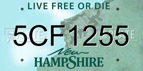 5CF1255 New Hampshire License Plate