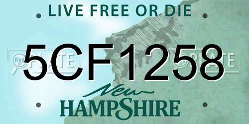 5CF1258 New Hampshire License Plate