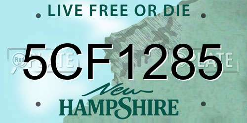 5CF1285 New Hampshire License Plate