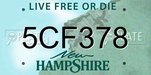 5CF378 New Hampshire License Plate