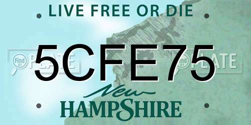 5CFE75 New Hampshire License Plate