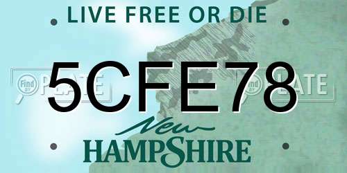 5CFE78 New Hampshire License Plate
