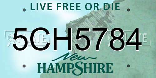 5CH5784 New Hampshire License Plate