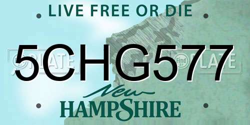 5CHG577 New Hampshire License Plate