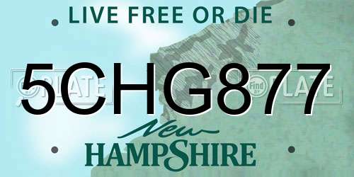 5CHG877 New Hampshire License Plate