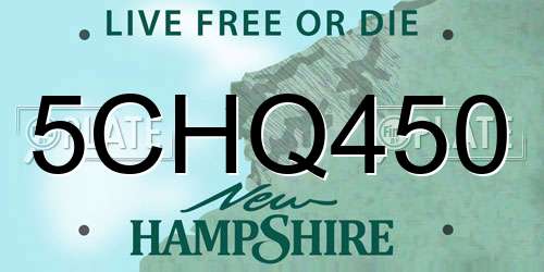5CHQ450 New Hampshire License Plate