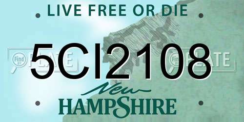 5CI2108 New Hampshire License Plate