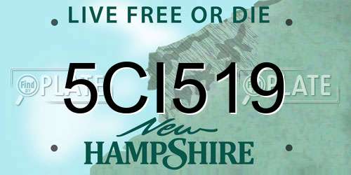 5CI519 New Hampshire License Plate