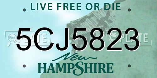 5CJ5823 New Hampshire License Plate