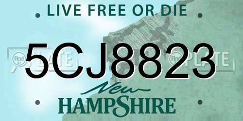 5CJ8823 New Hampshire License Plate
