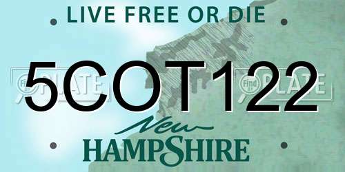 5COT122 New Hampshire License Plate