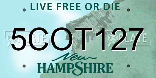 5COT127 New Hampshire License Plate