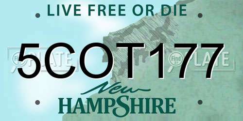 5COT177 New Hampshire License Plate