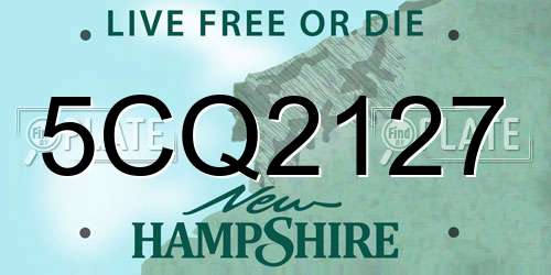 5CQ2127 New Hampshire License Plate