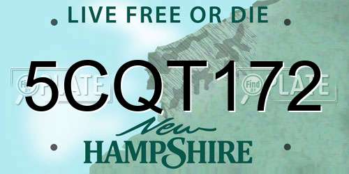 5CQT172 New Hampshire License Plate