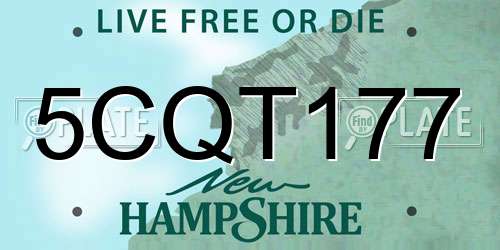 5CQT177 New Hampshire License Plate