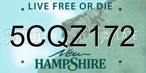 5CQZ172 New Hampshire License Plate