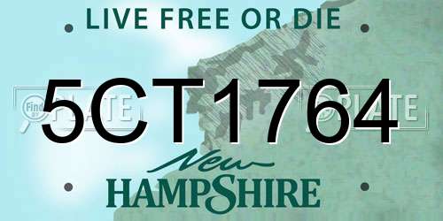 5CT1764 New Hampshire License Plate