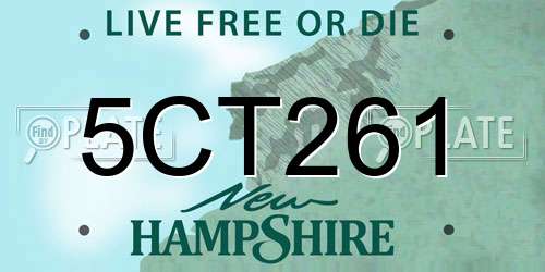 5CT261 New Hampshire License Plate