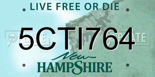 5CTI764 New Hampshire License Plate