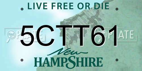 5CTT61 New Hampshire License Plate