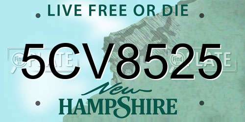5CV8525 New Hampshire License Plate