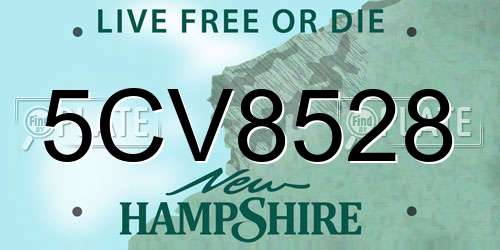 5CV8528 New Hampshire License Plate