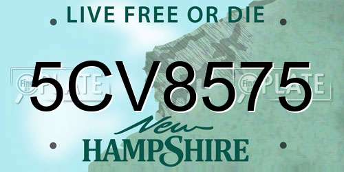 5CV8575 New Hampshire License Plate