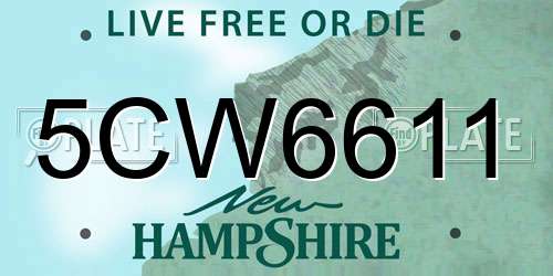 5CW6611 New Hampshire License Plate