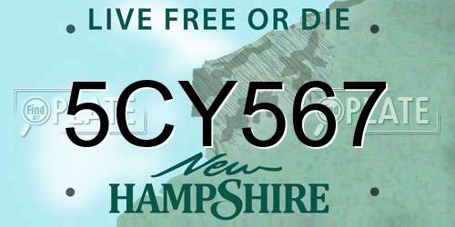 5CY567 New Hampshire License Plate