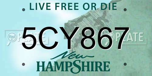 5CY867 New Hampshire License Plate