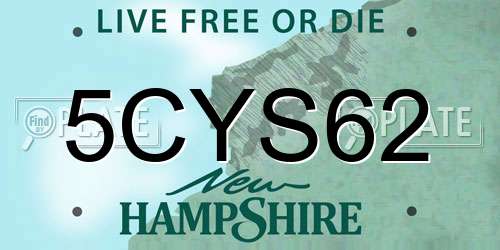 5CYS62 New Hampshire License Plate