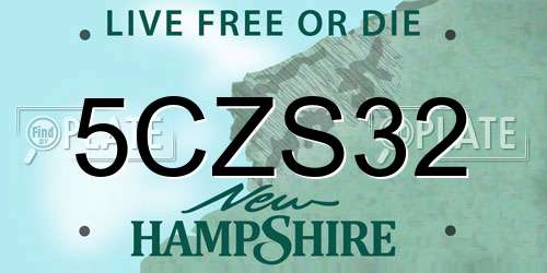 5CZS32 New Hampshire License Plate
