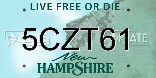 5CZT61 New Hampshire License Plate