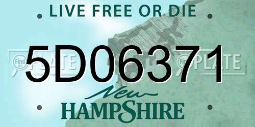 5D06371 New Hampshire License Plate