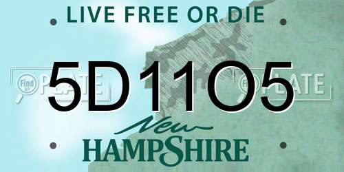 5D11O5 New Hampshire License Plate