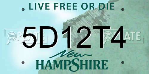 5D12T4 New Hampshire License Plate