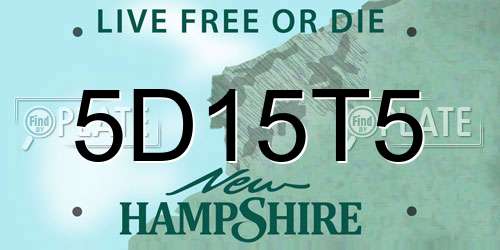 5D15T5 New Hampshire License Plate