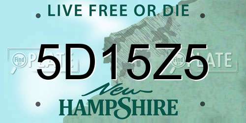 5D15Z5 New Hampshire License Plate