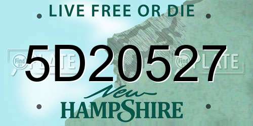 5D20527 New Hampshire License Plate