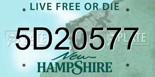 5D20577 New Hampshire License Plate