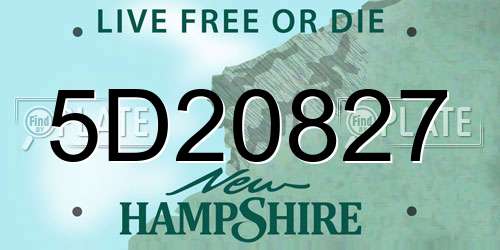 5D20827 New Hampshire License Plate