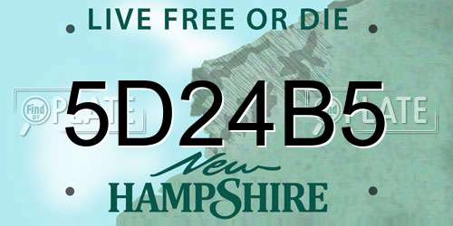 5D24B5 New Hampshire License Plate