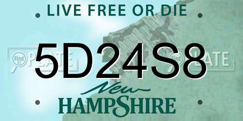 5D24S8 New Hampshire License Plate