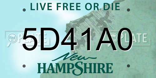 5D41A0 New Hampshire License Plate