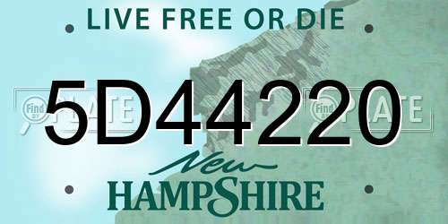 5D44220 New Hampshire License Plate