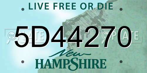 5D44270 New Hampshire License Plate