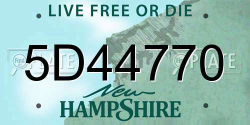 5D44770 New Hampshire License Plate