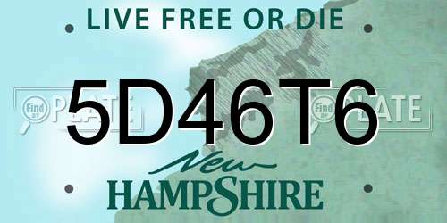 5D46T6 New Hampshire License Plate