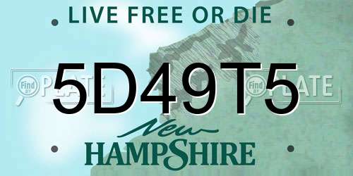 5D49T5 New Hampshire License Plate